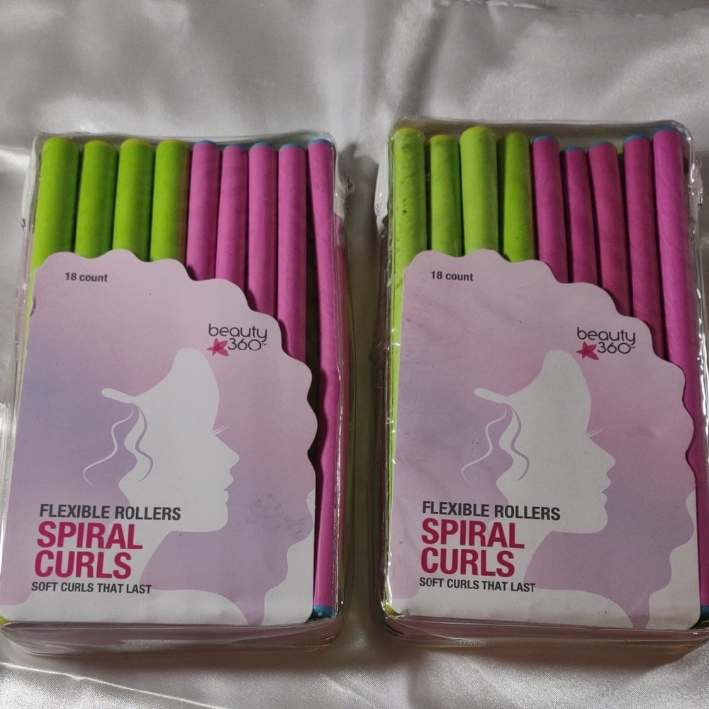Set Of 2 New Beauty 360 Spiral Curl Flexible Rollers
